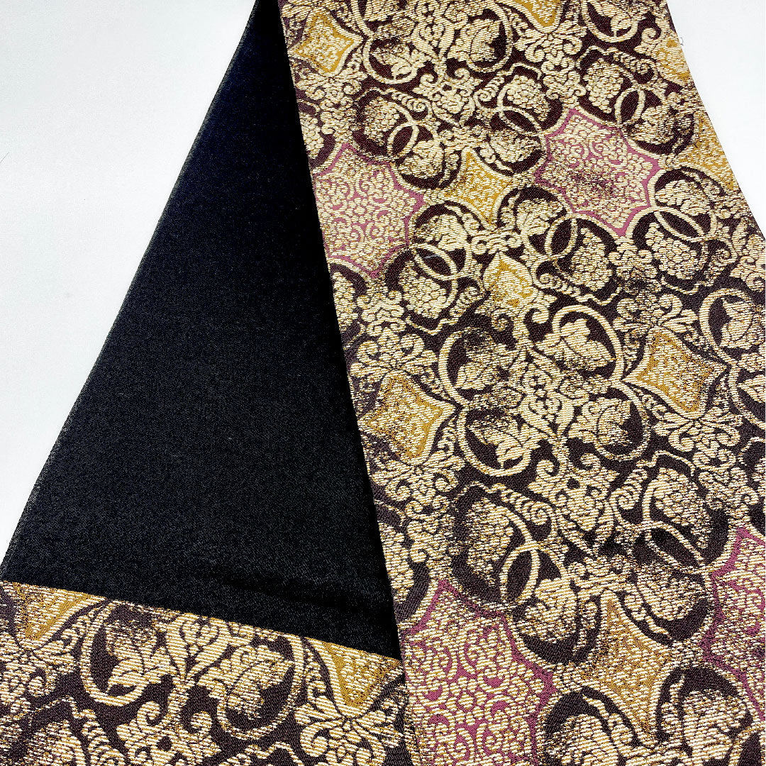 袋帯 帯丈450cm 正絹 Sランク 六通 カジュアル 茶系 1123000582314