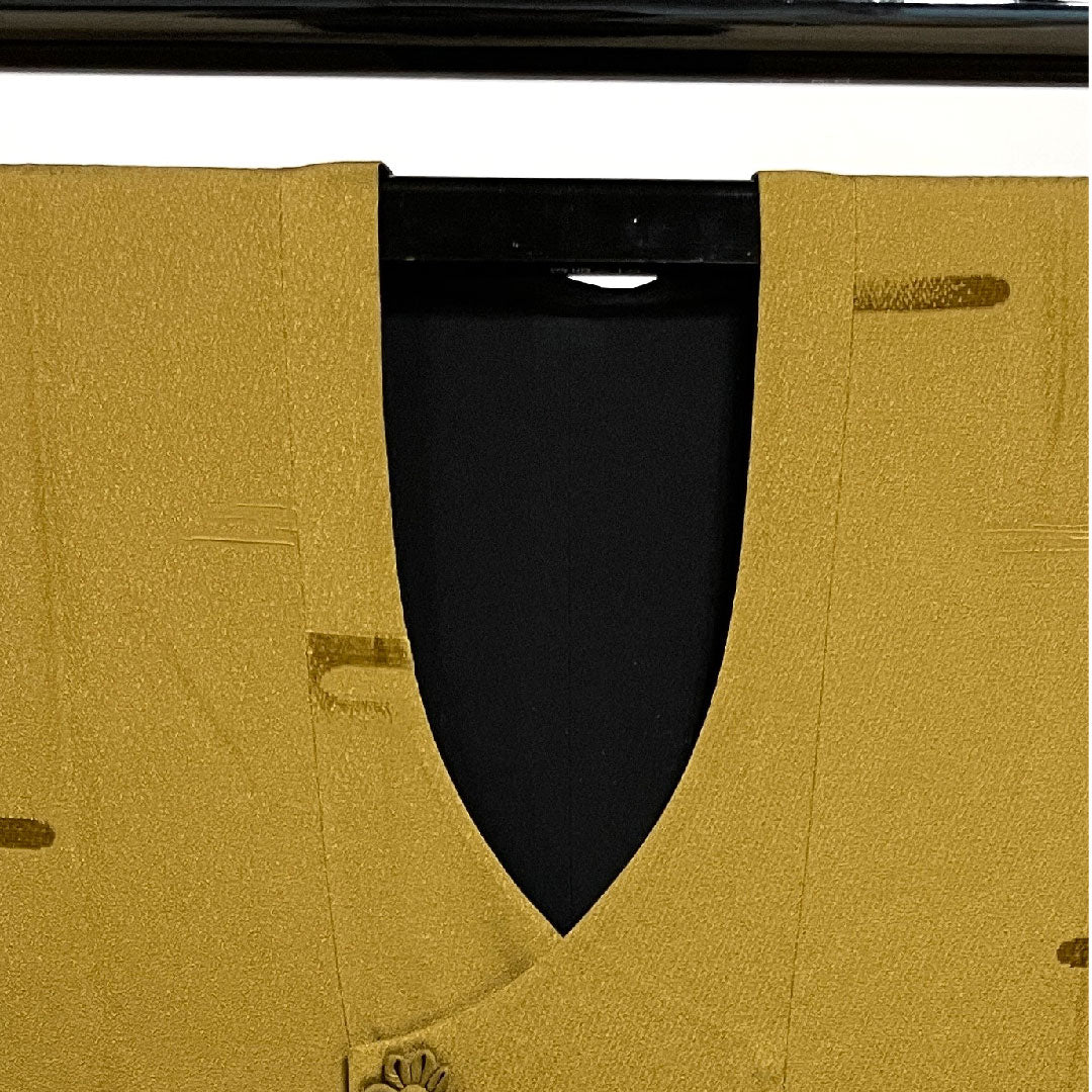 Michiyuki coat, length 87cm, sleeve length 66.5cm, sooted bamboo color, reversible, pure silk, S rank, lined, brown, 1117000512914