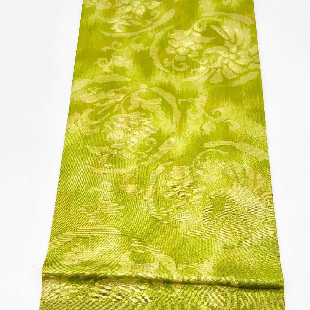 袋帯 帯丈416cm 正絹 Sランク 六通 カジュアル 緑系 1123000372319