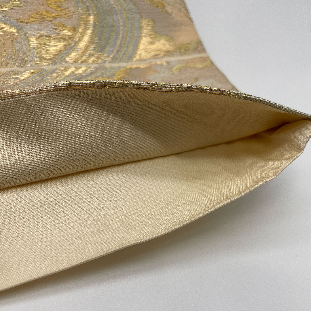 袋帯 帯丈430cm 正絹 Sランク 六通 セミフォーマル 白系 1123000402311