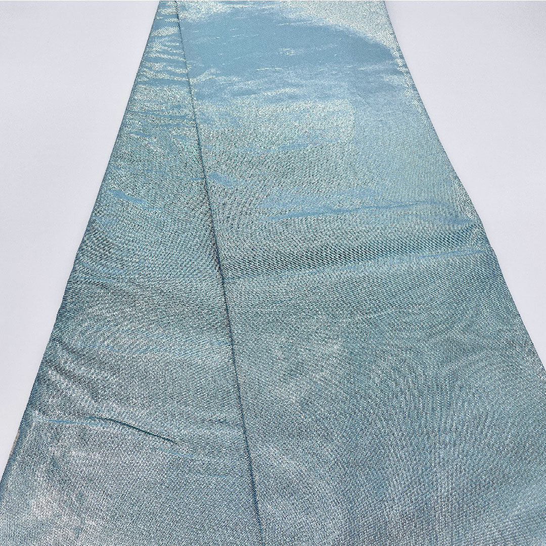 (未仕立)袋帯 帯丈412cm 正絹 Aランク 六通 セミフォーマル 青系 1123000493317