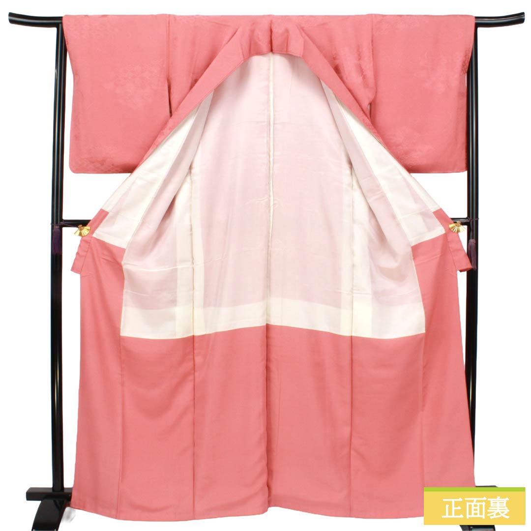 Plain color, Choshun color, auspicious pattern, Length 160cm, Sleeve length 63.5cm, Lined, Pure silk, S rank, Pink 1114000612413