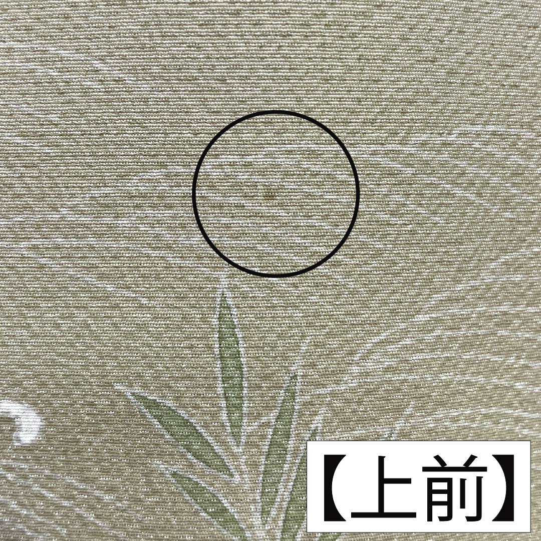 Visiting Kimono, Pure Silk, Grade A, Lined, Length 157.5cm, Sleeve Length 62.5cm, Rikyu White Brown (Rikyu Shirachairo), Kyoto Yuzen, Ivy, Single Crest, Artist's Work, Landscape Pattern, Green, Product Number: 1112007073319