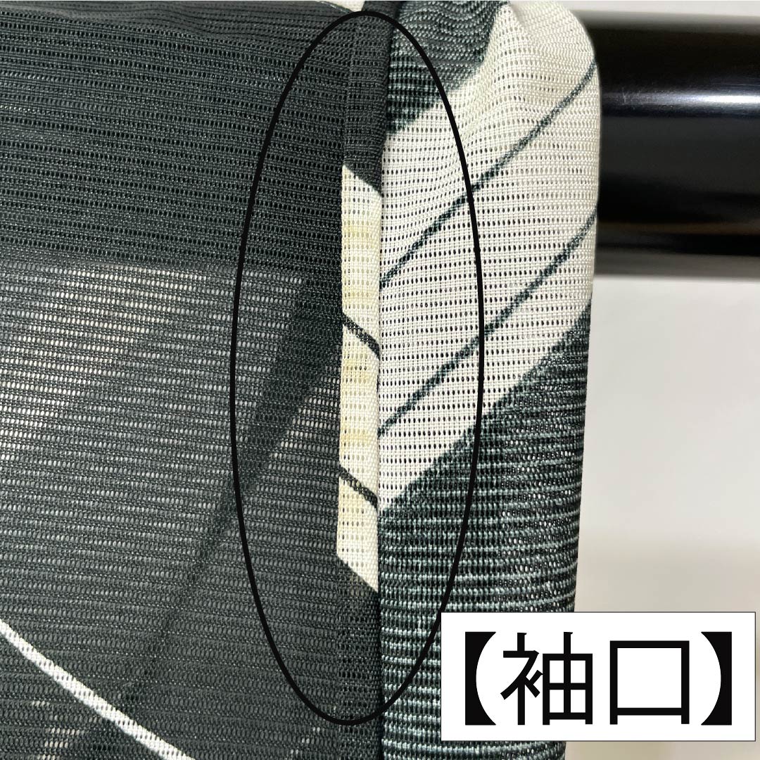夏物 ポリエステル 小紋 Bランク 身丈159.5cm 裄丈65cm 花柄 洗える着物 絽 黒系 1132005144310