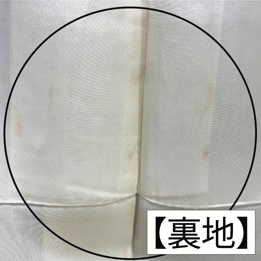 訪問着 正絹 Bランク 袷 身丈160cm 裄丈68cm 亜麻色(あまいろ) 生紬 桶絞り 乾山絞り 伝統工芸作家 吉澤与市 ベージュ系 1112007414425