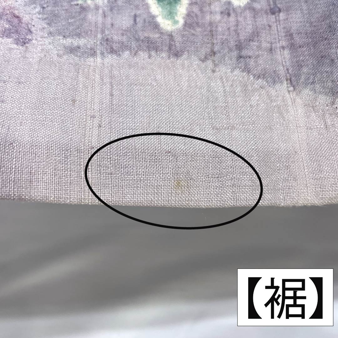 訪問着 正絹 Bランク 単衣 身丈165.5cm 裄丈64.5cm 白藤色(しらふじいろ) 紬地 絞り 作家物 辻ヶ花 紫系 1112007554520