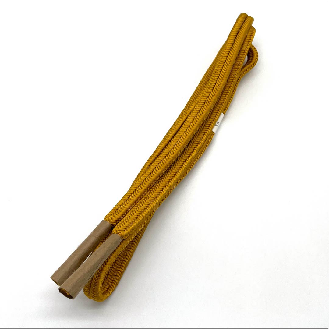 帯締め 正絹 Sランク 黄土色(おうどいろ) 冠組 長さ約157cm 幅約1cm セミフォーマル 黄系 1135006152323