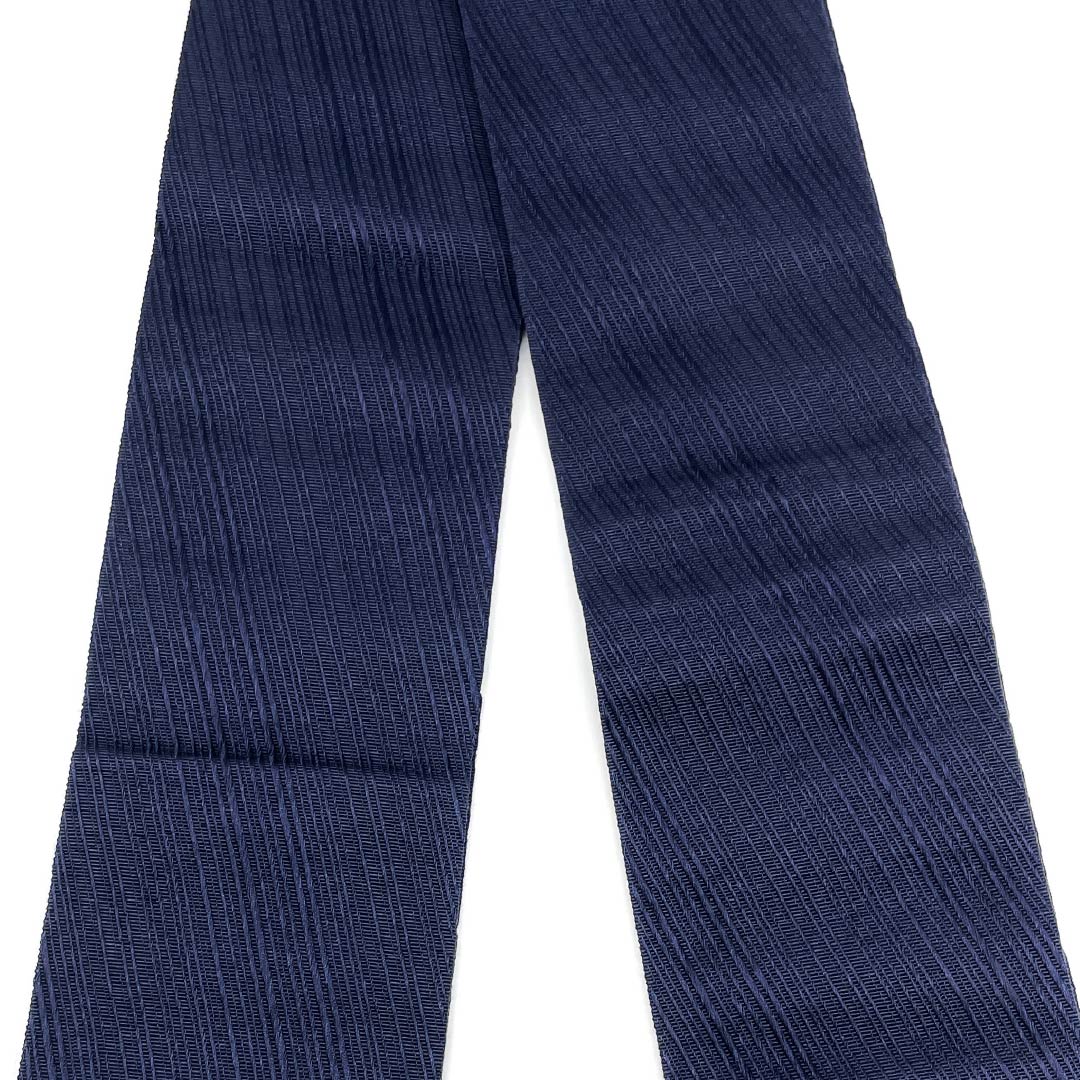 (未仕立)角帯 木綿 紺色(こんいろ) 斜め線 帯丈392cm 幅10cm Sランク 紺系 1134000452918