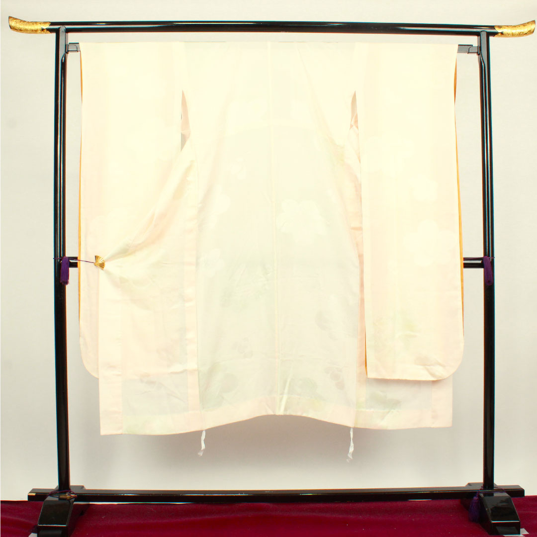 長襦袢 正絹 身丈135cm 裄丈67cm 袷 振袖用 梅 Aランク ピンク系 1129000423413
