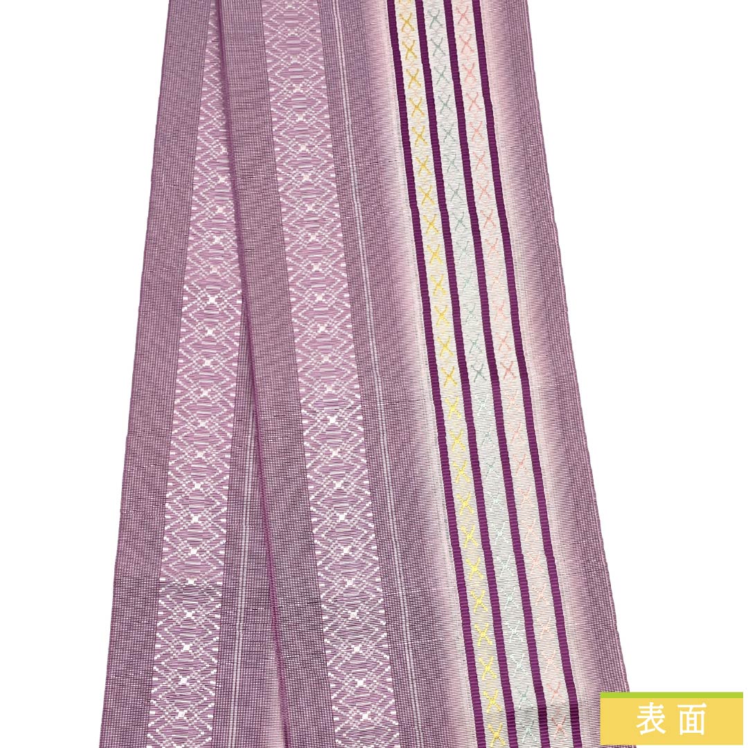 半幅帯 正絹 Aランク 京藤色(きょうふじいろ) 夏帯 紗献上 博多織 帯丈368cm 紫系 1125004013320