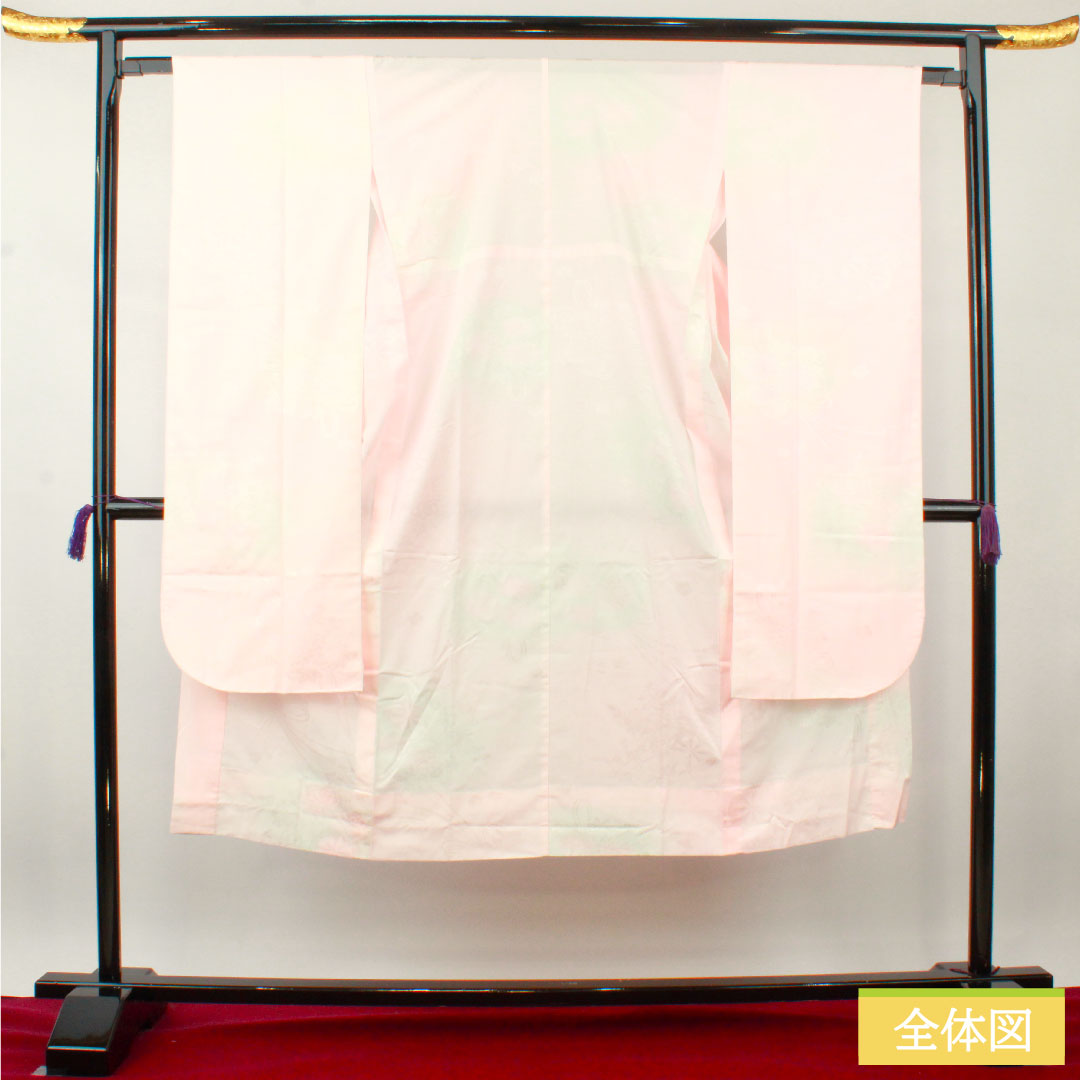 長襦袢 ポリエステル 身丈137.5cm 裄丈64cm 単衣 振袖用 ボカシ染 洗える着物 Sランク ピンク系 1129000622513