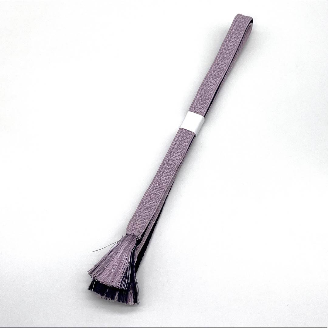 (新品)帯締め 正絹 NEWランク 淡藤色(うすふじいろ) 江戸組紐 帯留め用 長さ約128cm 幅約1.6cm カジュアル 紫系 1135005871320