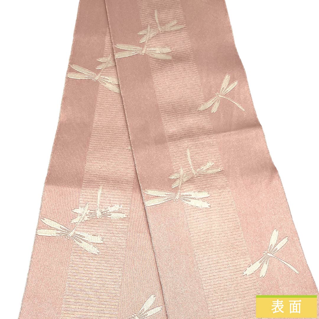 半幅帯 ポリエステル Sランク 今様色(いまよういろ) とんぼ 古典柄 広幅 リバーシブル 帯丈382cm ピンク系 1125003572313