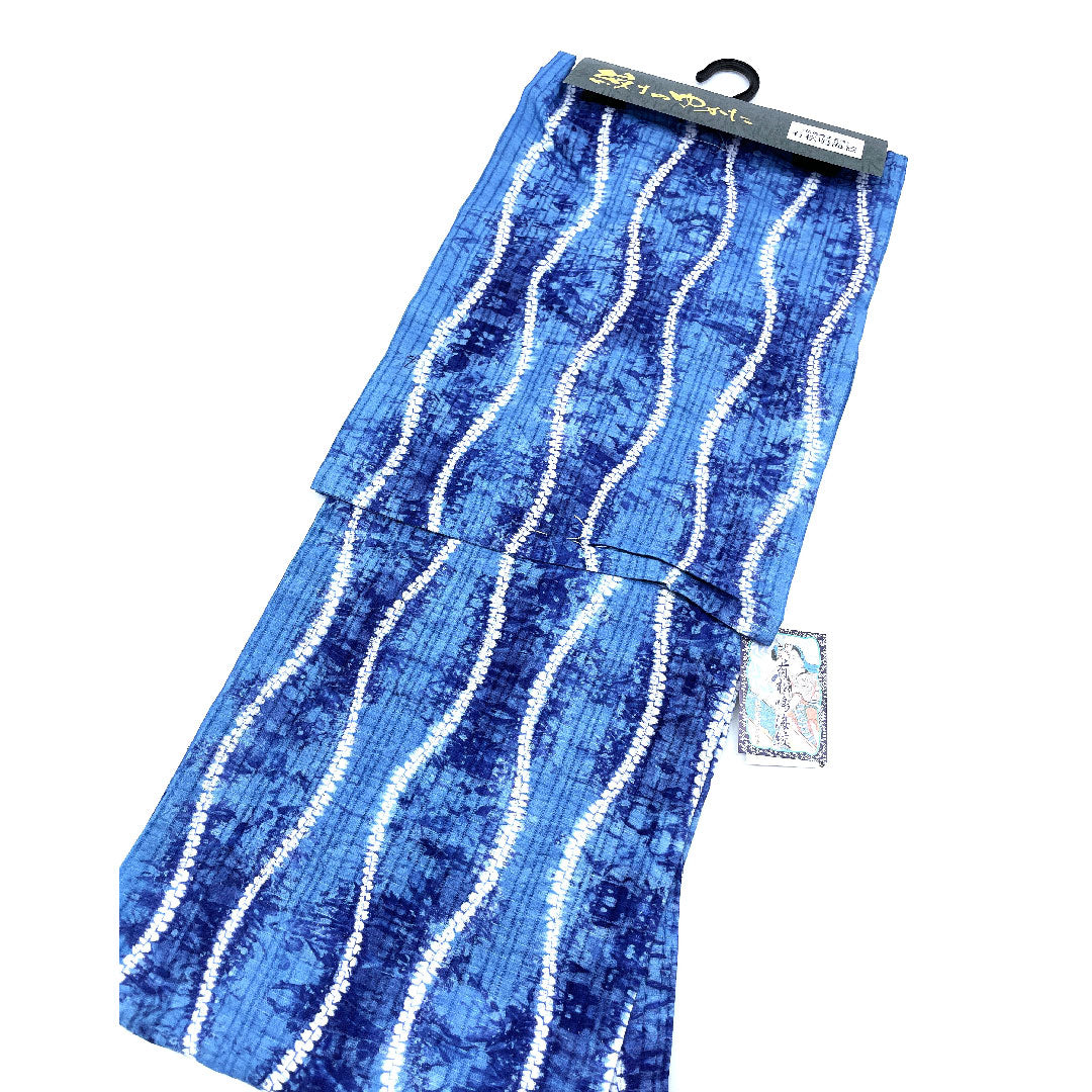 (新品)浴衣 有松鳴海本絞り 身丈163cm 裄丈68cm 立涌模様 木綿 NEWランク 単衣 身丈163cm 紺系 1118000621418