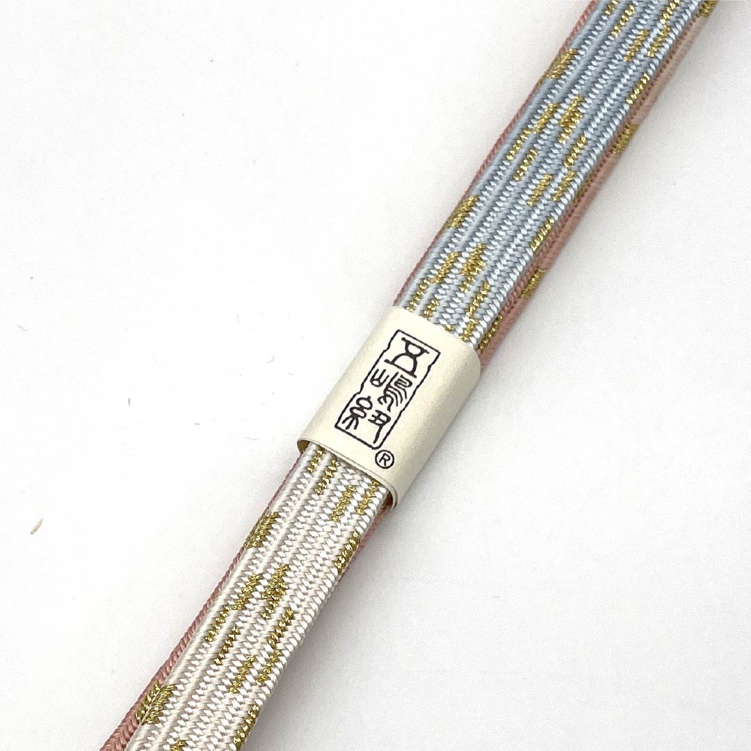 (新古品) 帯締め 正絹 NEWランク 五嶋紐 桃染色(ももそめいろ) 古典柄 手ぐみ 長さ約162cm 幅約1.5cm セミフォーマル ピンク系 1135004831313