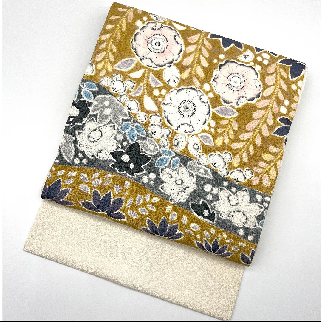 名古屋帯 素色 辻ヶ花模様 古典柄 帯丈378cm 正絹 Sランク ポイント柄 セミフォーマル 白系 1124005042311 名古屋仕立て