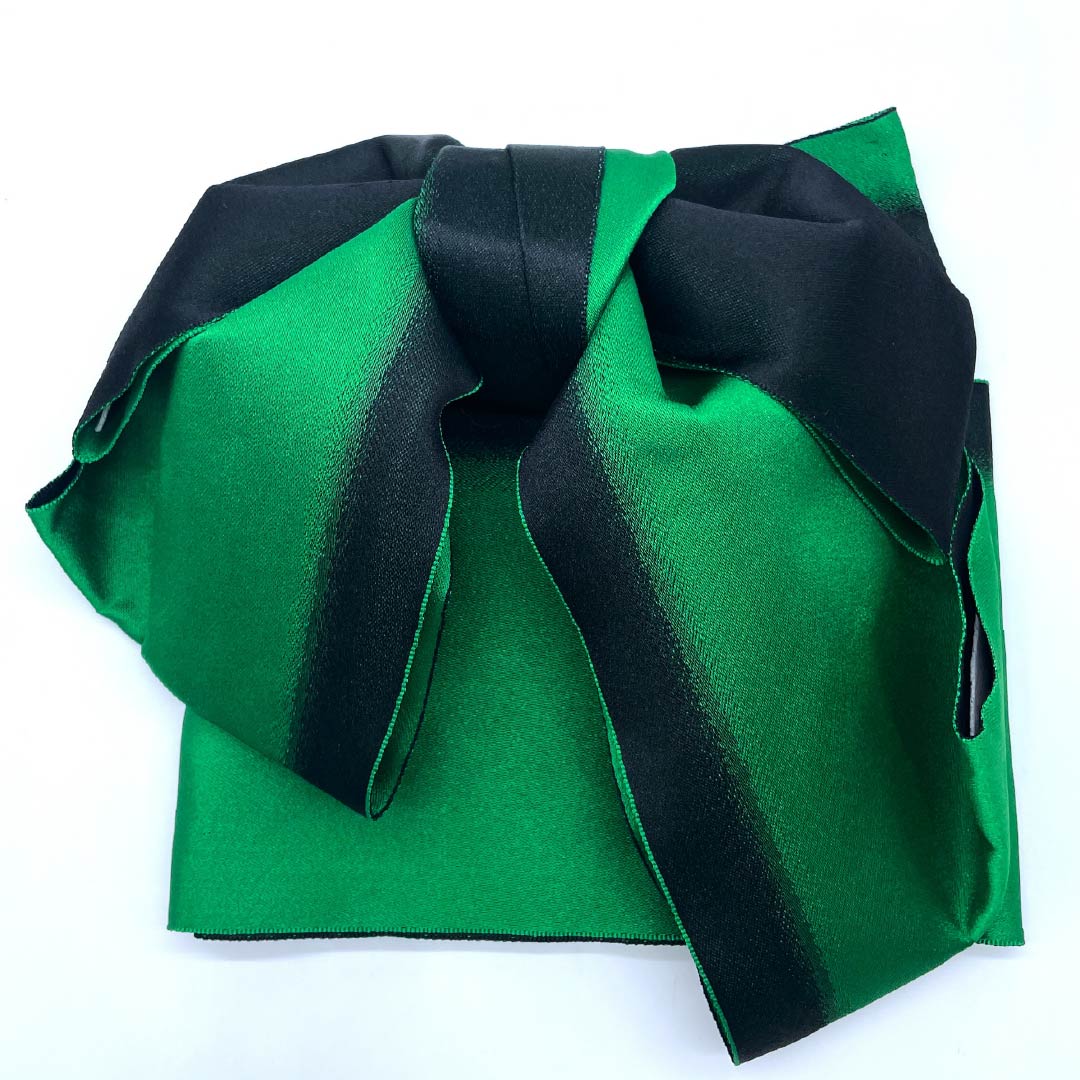 作り帯 ポリエステル 緑色(みどりいろ) 無地 変わり結び リボン Sランク 緑系 1131000722919