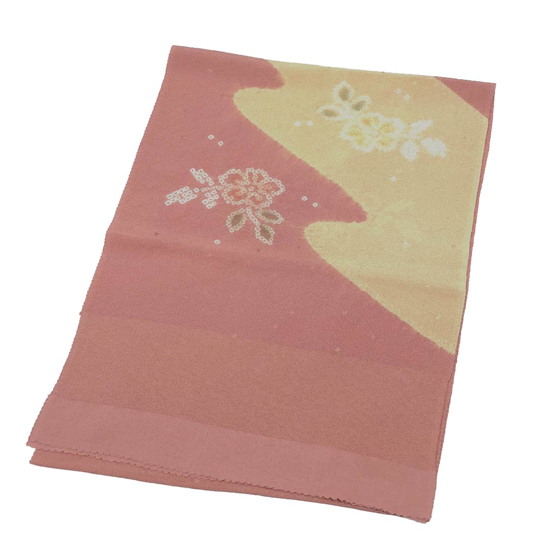 帯揚げ 正絹 Sランク カジュアル 長春色(ちょうしゅんいろ) 絞り 桜 古典柄 長さ約176cm 幅約30cm ピンク系 1136003442913