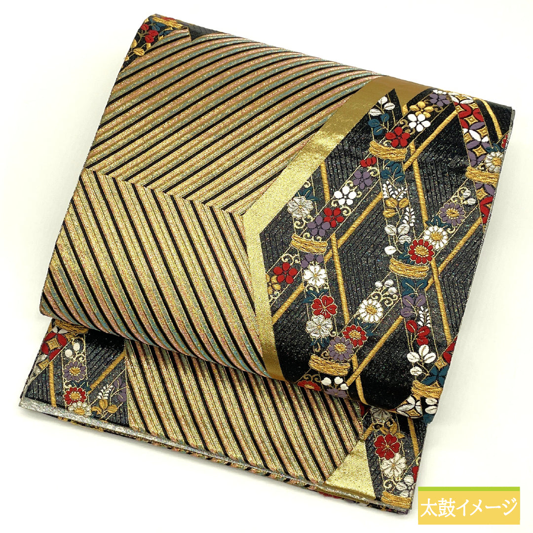 袋帯 正絹 Aランク 抽象模様 西陣織 帯丈424cm 六通 フォーマル グラデーション系 1123017323399