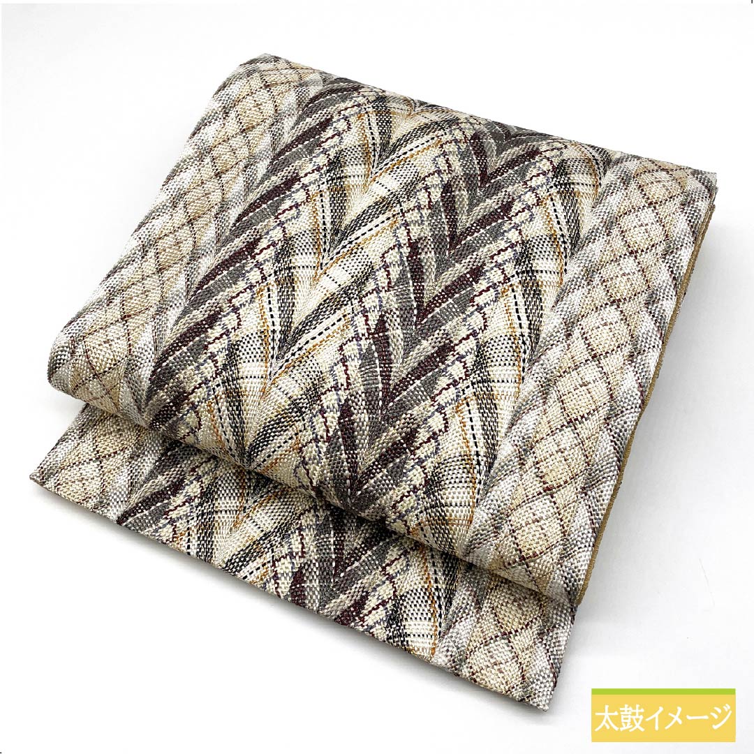 袋帯 正絹 ひなや謹製 西陣織 組織り 抽象模様 帯丈452cm Sランク 全通 セミフォーマル グラデーション系 1123012612499