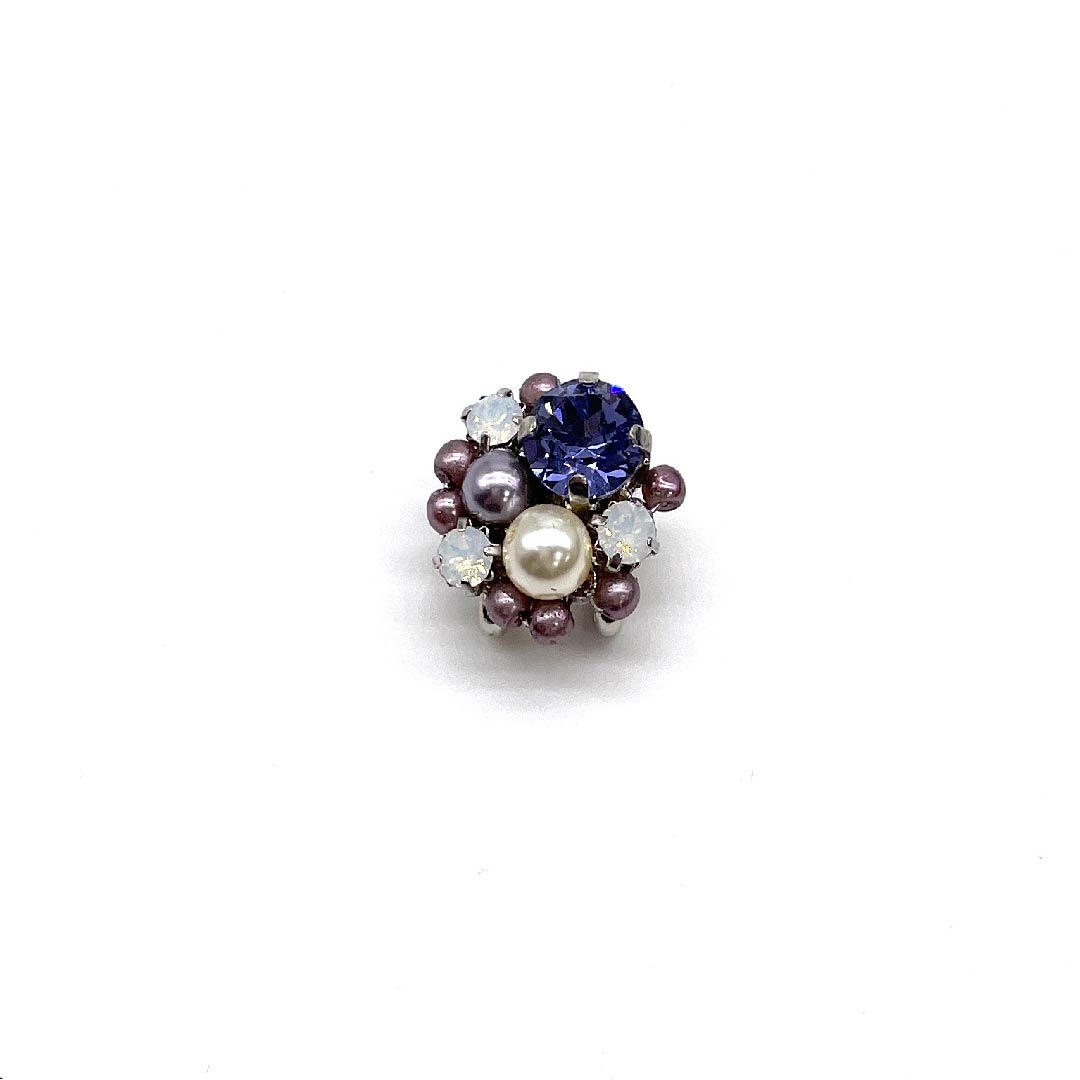 (New old stock) Obi clasp, other, casual, pearl, rhinestone, new old stock, length approx. 2cm, width approx. 2cm, S rank, purple, 1137001152920