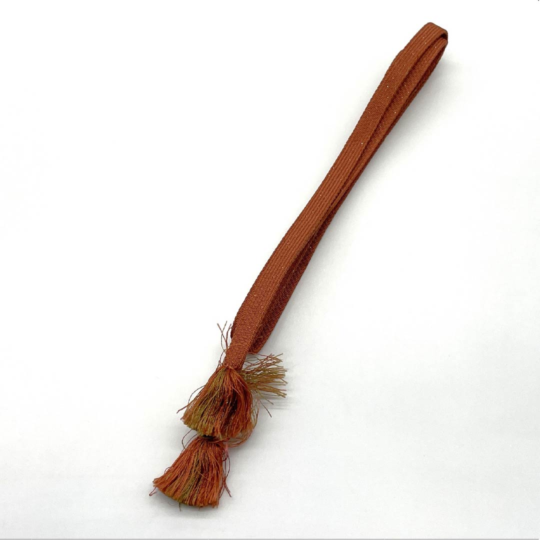 帯締め 正絹 Sランク 三分紐 樺色(かばいろ) 帯留め用 長さ約145cm 幅約1cm カジュアル 茶系 1135005962314