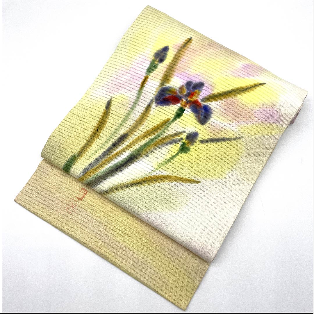 名古屋帯 グラデーション 夏帯 絽 あやめ 染帯 帯丈359cm 正絹 Sランク ポイント柄 セミフォーマル グラデーション系 1124004102399 名古屋仕立て