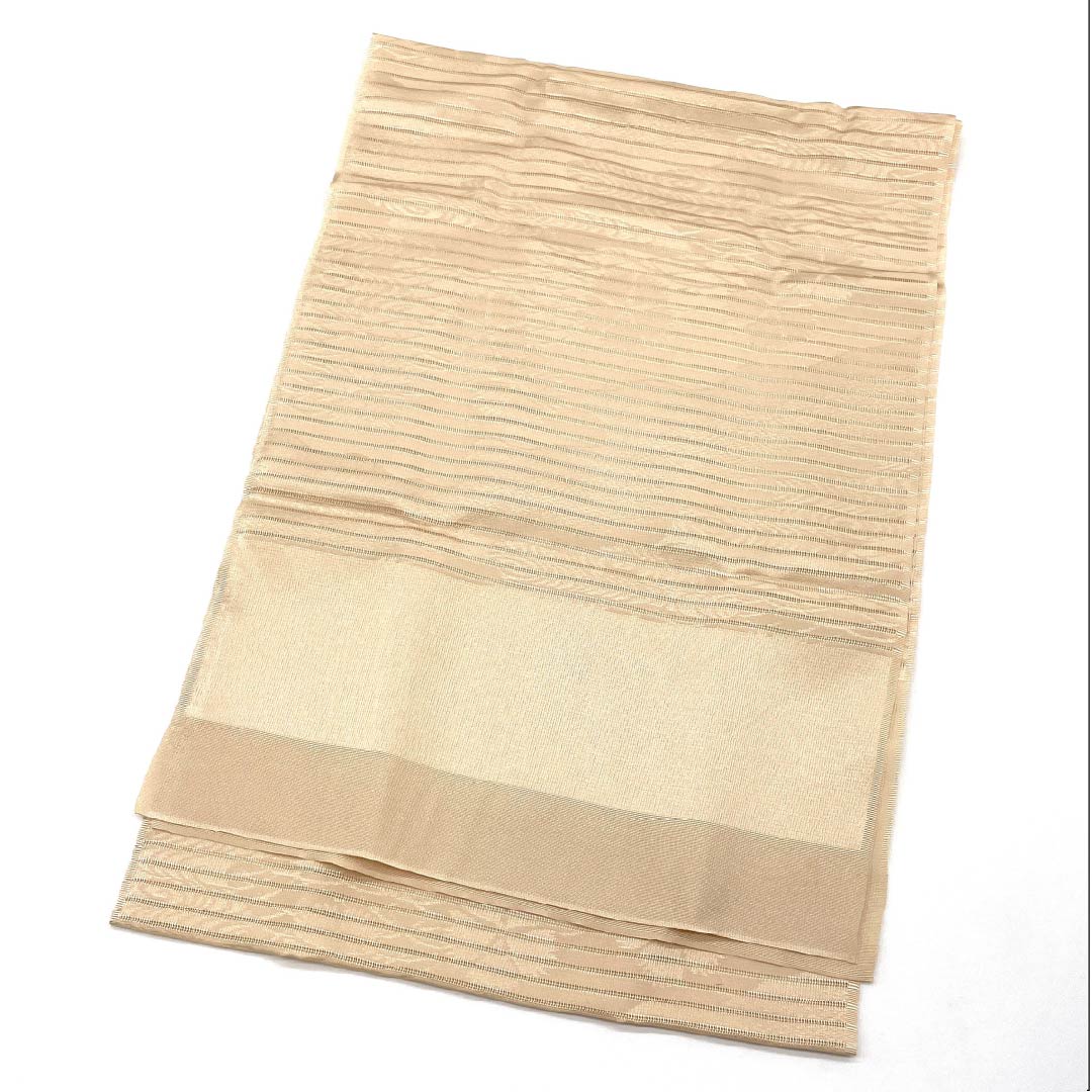 帯揚げ 正絹 セミフォーマル 薄肉色(うすにくいろ) 絽 夏用 撫子 長さ約176cm 幅約30cm Sランク ベージュ系 1136000682925