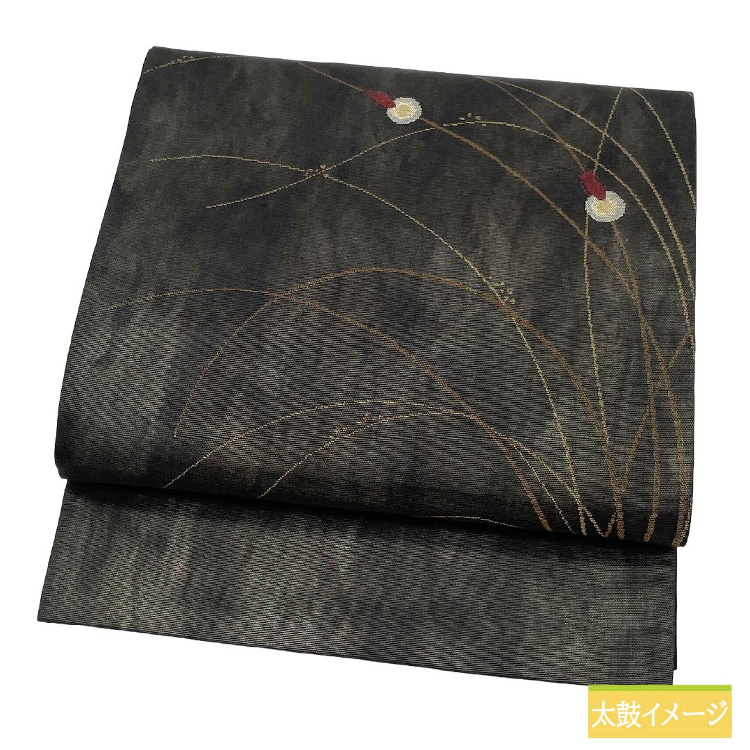夏帯　紗　蛍　袋帯 リサイクル着物】袋帯 正絹 Sランク 夏帯 引箔 蛍 帯丈438cm ポイント
