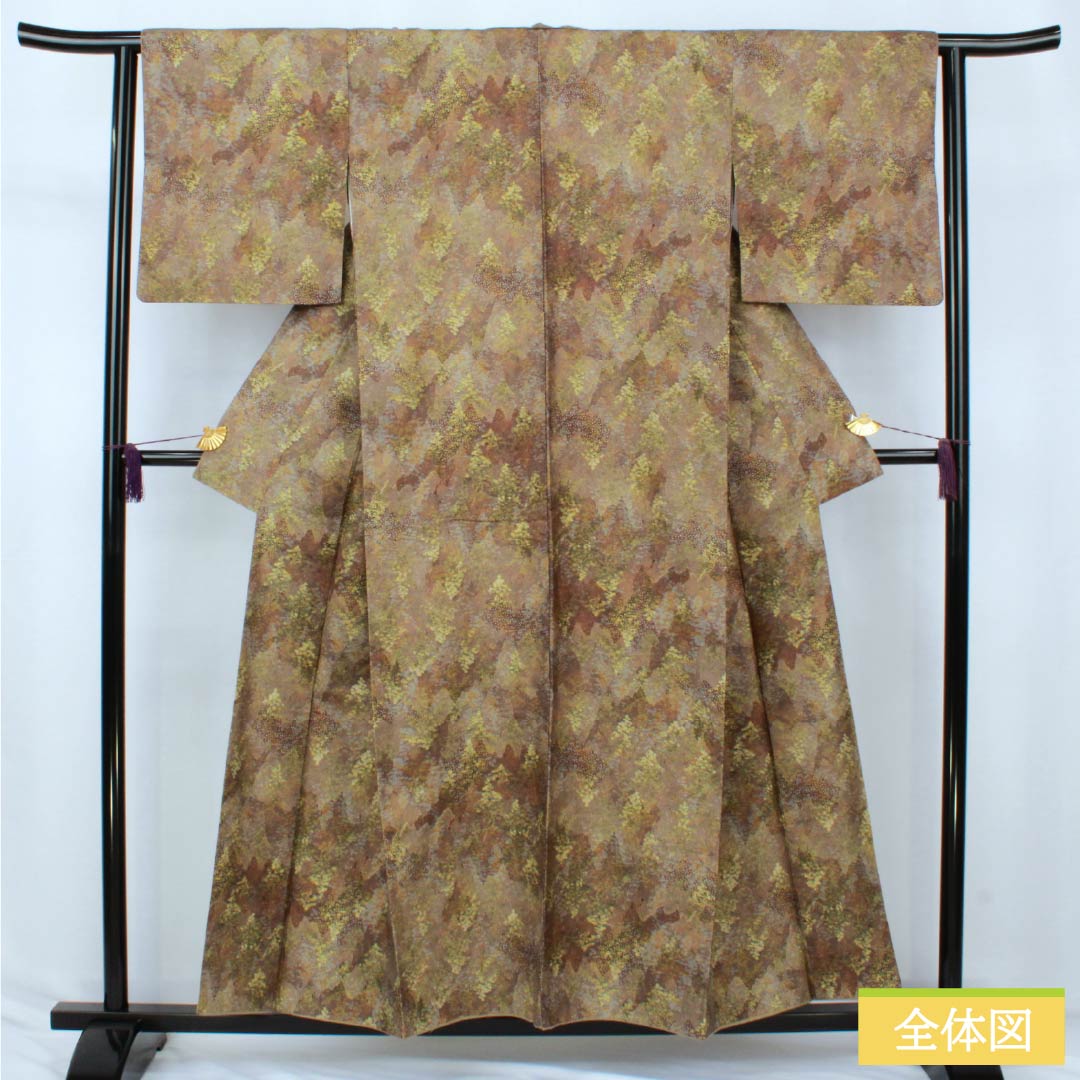 小紋 正絹 Aランク 身丈155cm 裄丈62.5cm 袷 遠山模様 グラデーション系 1115007423399