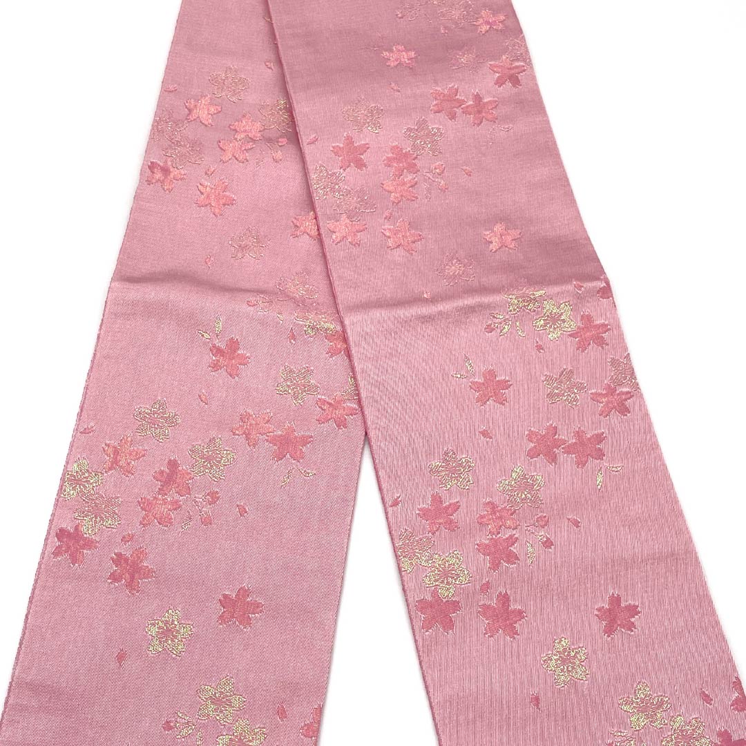 半幅帯 ポリエステル 桃色(ももいろ) anan 桜 浴衣用 帯丈358cm ピンク系 Sランク 1125002202313