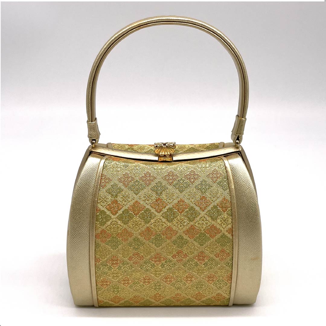 和装バック フォーマル 金色(きんいろ) 振袖用 花菱 古典柄 金系 Aランク 113900014321