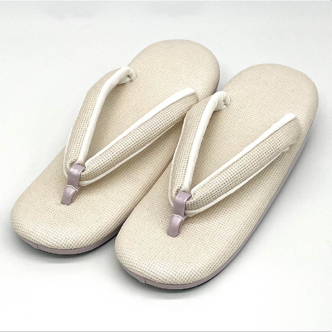 (Like New) Semi-Formal Hemp Zori Sandals with La-Sole, Low-Rebound Sole, White, 25.5cm Length, XL, Product Code: 1122001481511