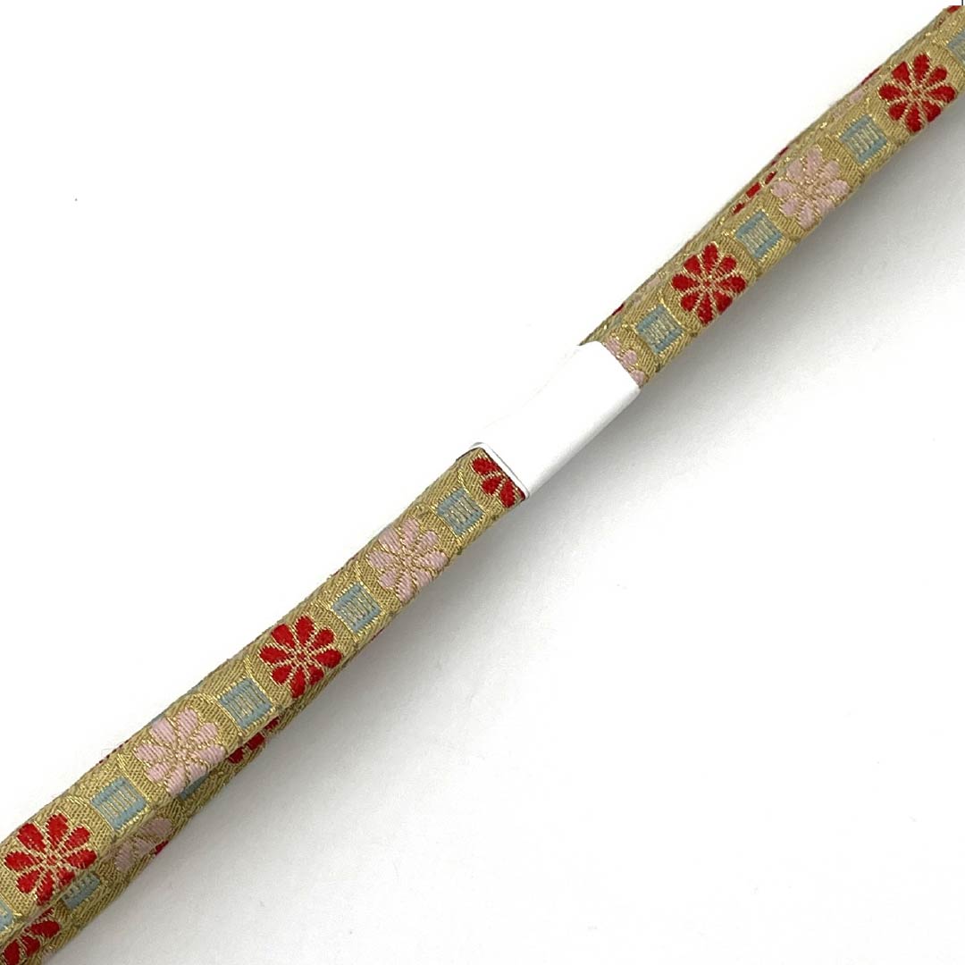 帯締め 正絹 Sランク 三分紐 金色(きんいろ) 花模様 長さ約154cm 幅約1.1cm セミフォーマル 金系 1135003922321