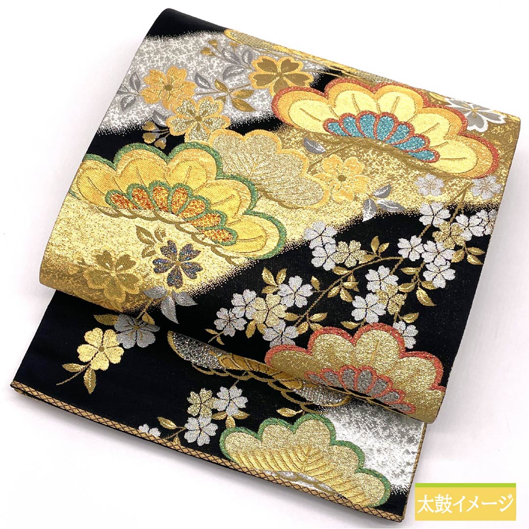 リサイクル着物】袋帯 正絹 Sランク 振袖用 松島織物 桜 帯丈