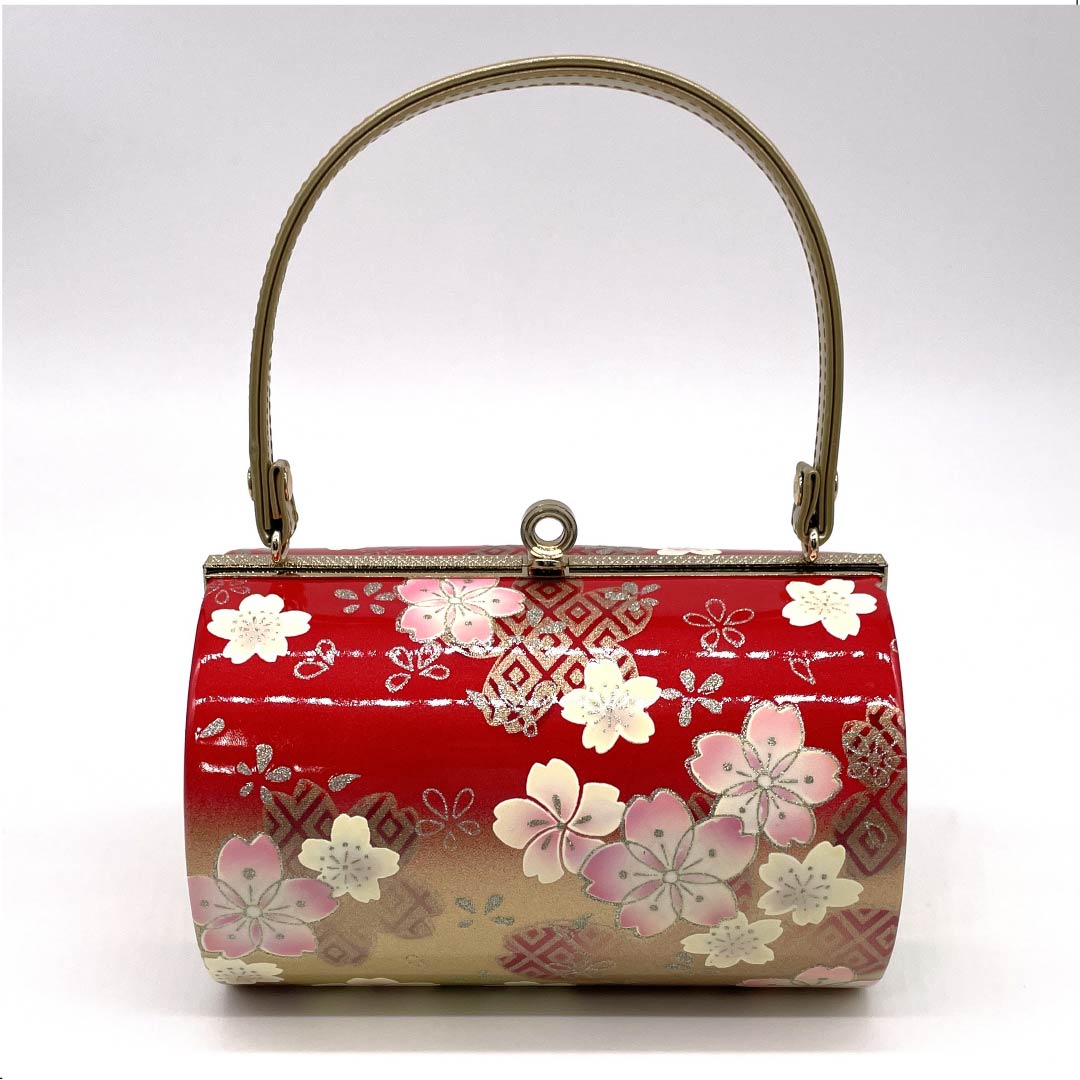 和装バック フォーマル 土耳古赤色(とるこあかいろ) 桜 花柄 振袖用 赤系 Sランク 113900023212