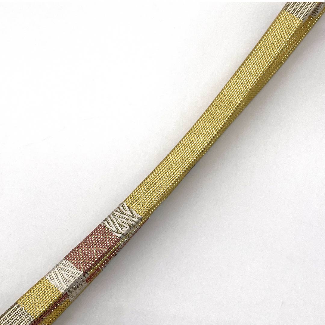 帯締め Sランク 四分紐 金色(きんいろ) 長さ約152.5cm 幅約1.1cm セミフォーマル 金系 1135004312321