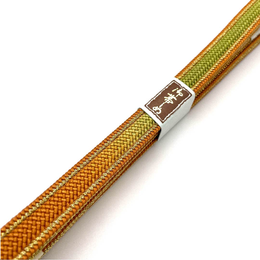 (新古品) 帯締め 正絹 四分紐 グラデーション 金属糸使用 翠嵐工房 新古品 長さ約159cm 幅約1.2cm セミフォーマル Sランク グラデーション系 1135001682999