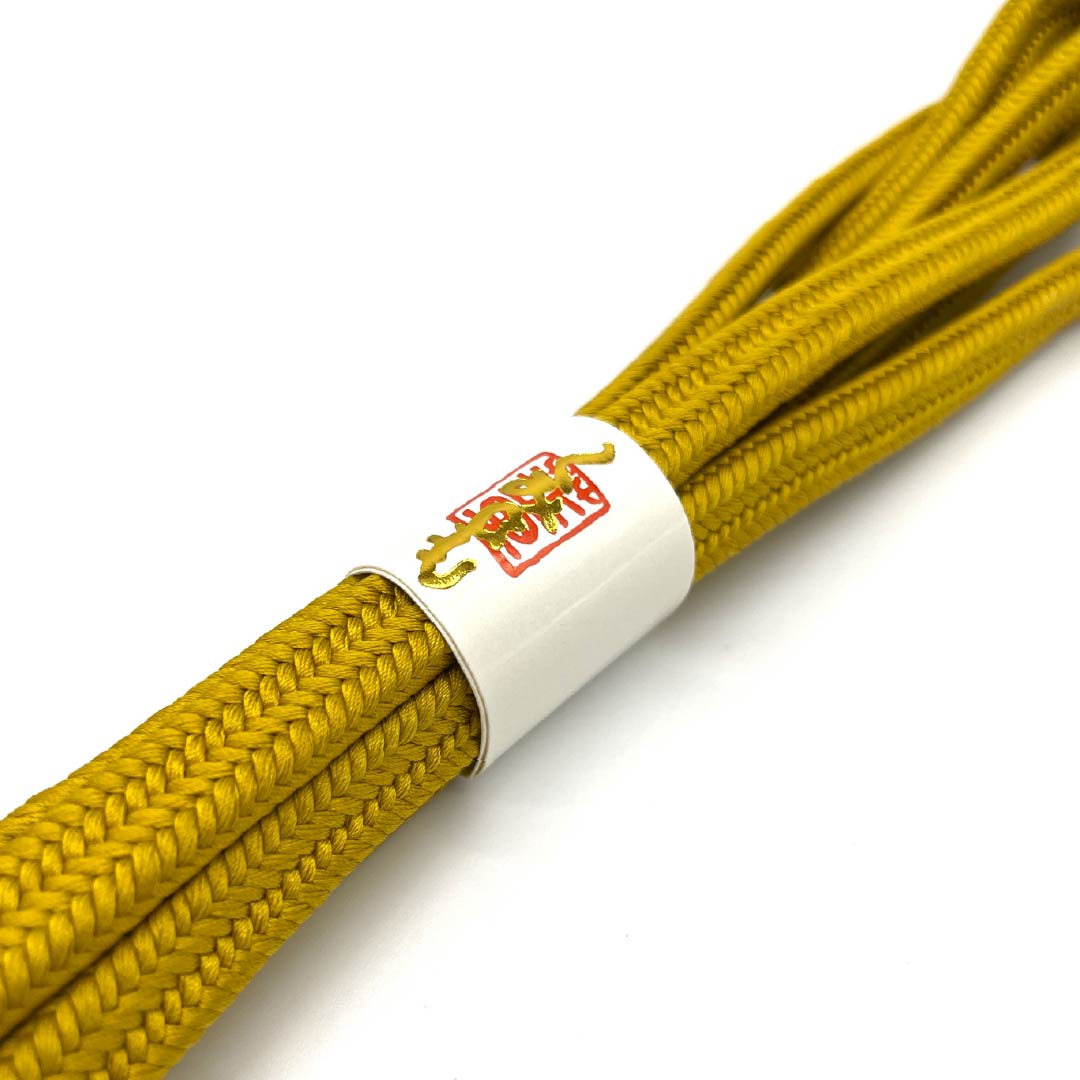 (新古品) 帯締め 正絹 黄金色(こがねいろ) 冠組 新古品 長さ約155.5cm 幅約1cm セミフォーマル NEWランク 黄系 1135003511323