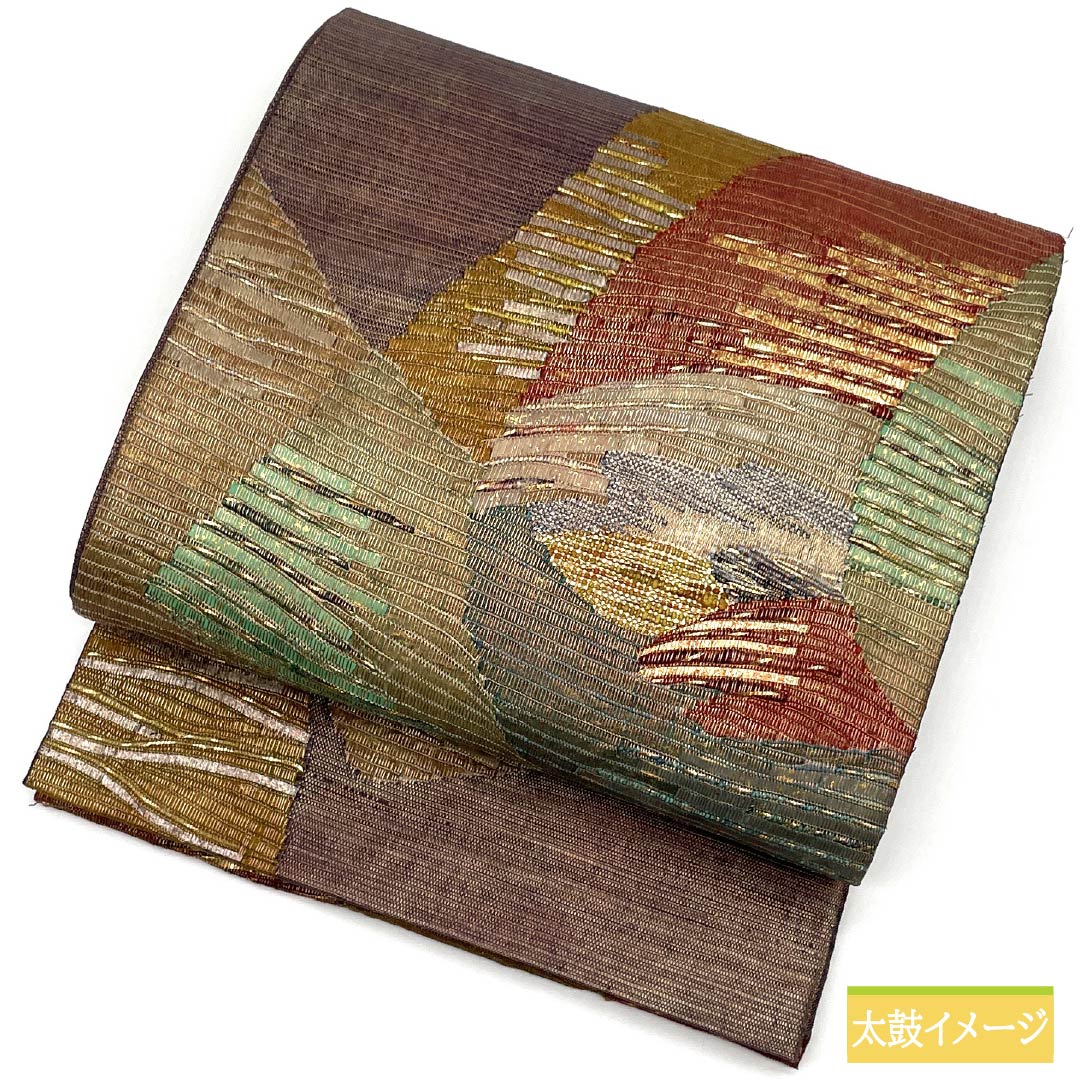 袋帯 正絹 Sランク 紙布 抽象模様 帯丈458cm ポイント柄 セミフォーマル グラデーション系 1123015952499