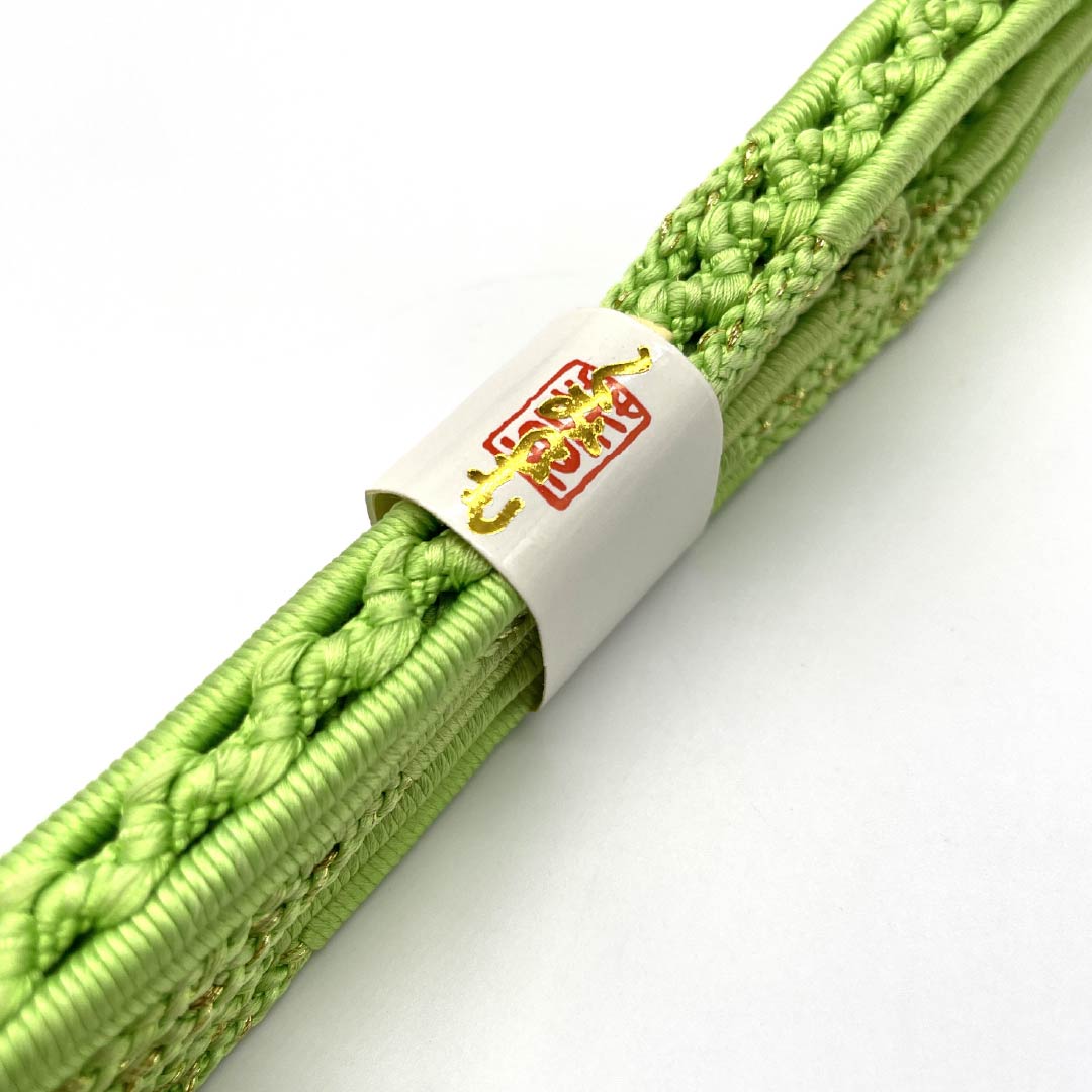 帯締め 正絹 若葉色(わかばいろ) レース 単衣用 長さ約153cm 幅約1.3cm フォーマル Sランク 緑系 1135003472319