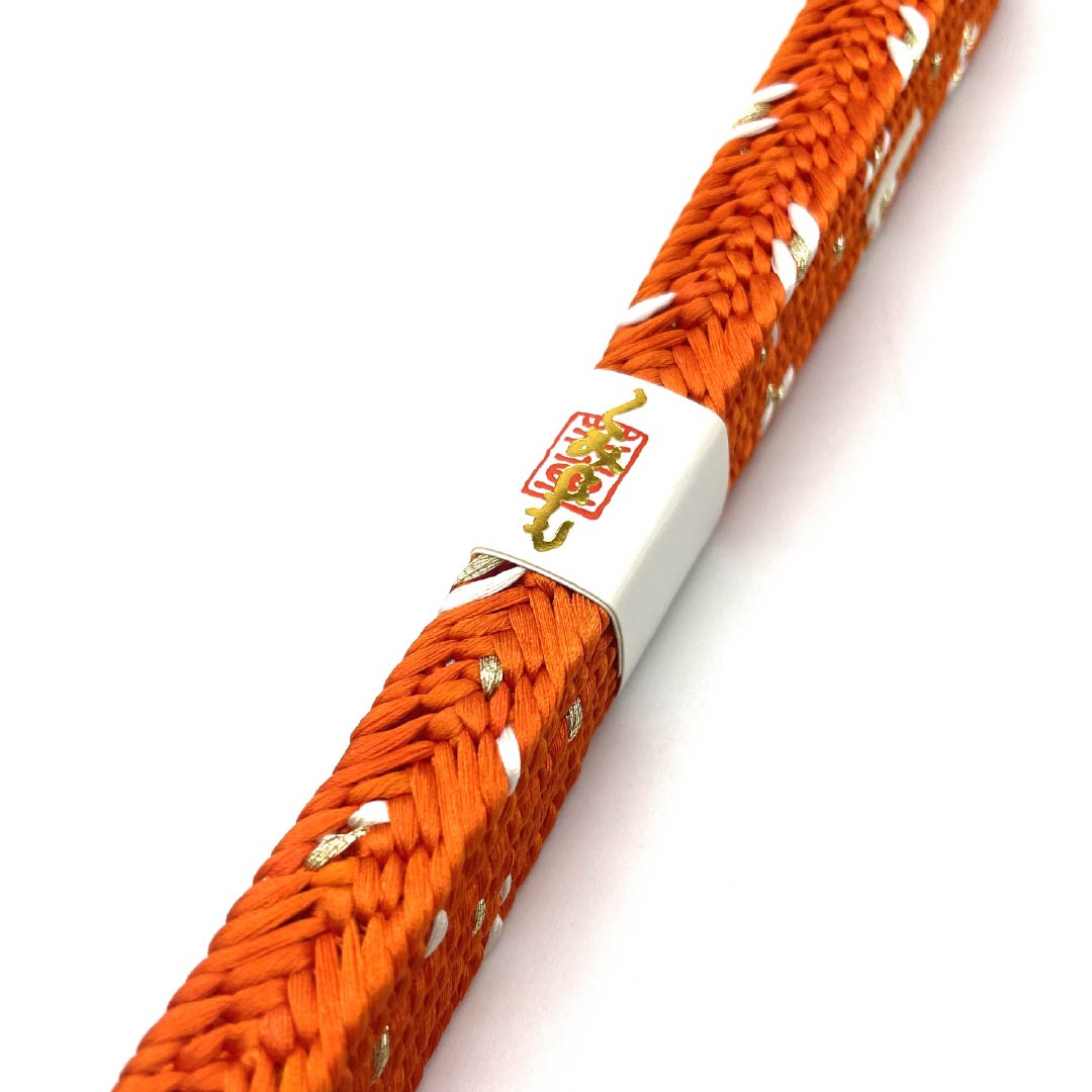 (新古品) 帯締め 正絹 四分紐 赤橙色(あかだいだいいろ) 金属糸使用 新古品 長さ約159cm 幅約1.6cm フォーマル NEWランク 橙系 1135003001326