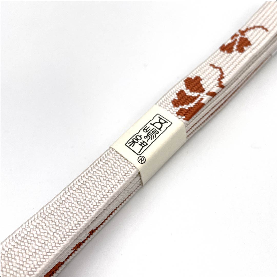 (新古品) 帯締め 正絹 四分紐 胡粉色(ごふんいろ) 五嶋紐 江戸組紐 新古品 長さ約162cm 幅約1.7cm カジュアル Sランク 白系 1135002892311