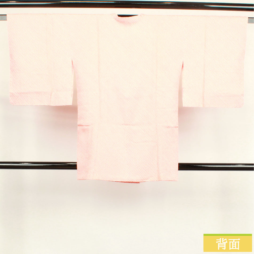 道行コート 正絹 身丈80.5cm 裄丈63cm 薄紅梅色 総絞り 鹿の子絞り Sランク 袷 ピンク系 1117000732913