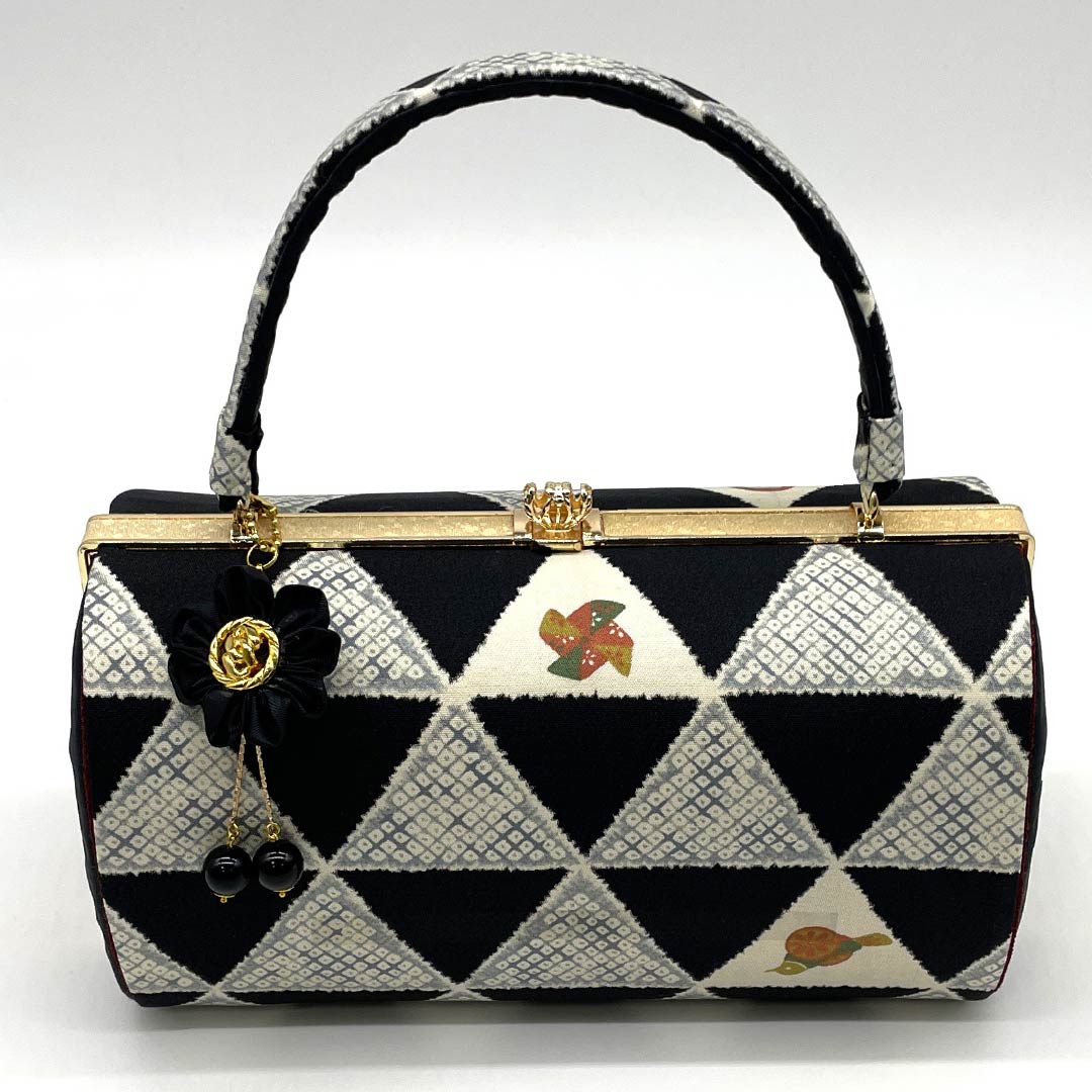 和装バック カジュアル 黒色(くろいろ) 鱗 だるま 風車 黒系 NEWランク 113900034110