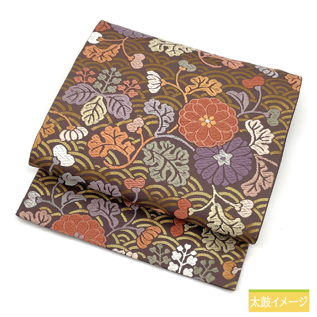 正絹　袋帯 リサイクル着物】袋帯 正絹 Aランク 紅消鼠色（べにけしねずいろ