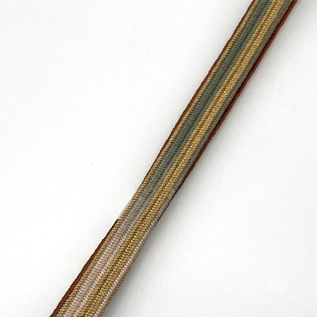 (新品)帯締め 正絹 NEWランク 樺色(かばいろ) 平田組紐 貝ノ口縞遊玄染 撚り房 長さ約156cm 幅約1.5cm セミフォーマル 茶系 1135005121314