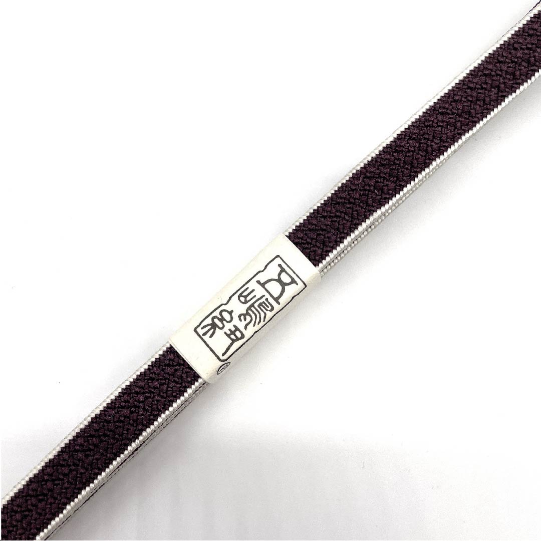 (New old stock) Obi-jime (belt fastener) Pure silk, 3-minute string, Futari Shizukairo (Futari Shizukairo), Goshima string, new old stock, length approx. 135cm, width approx. 0.9cm, casual, S rank, purple, 1135000682320