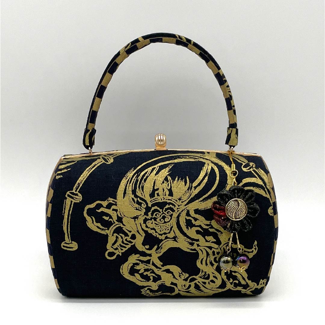 リサイクル着物】和装バッグ カジュアル NEWランク 黒色（くろいろ