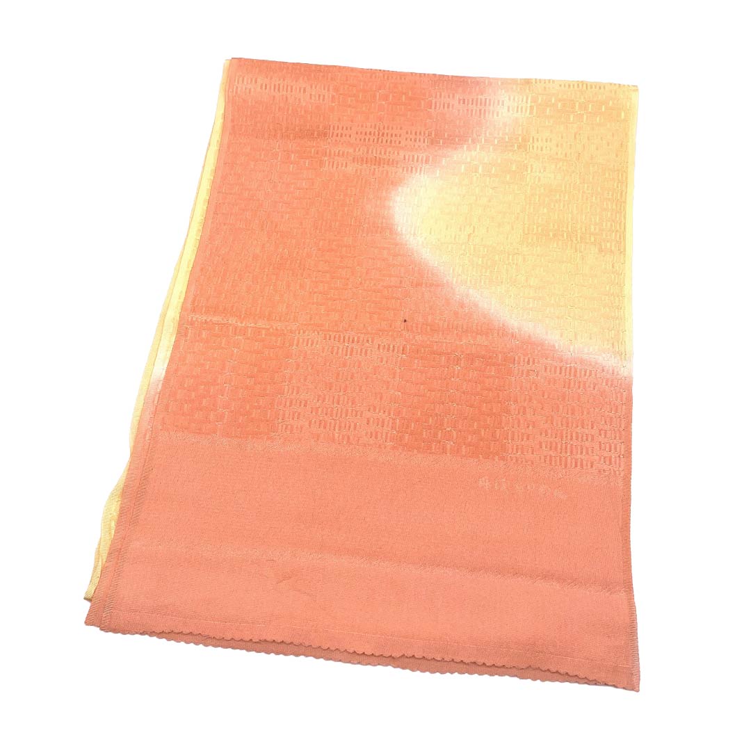 帯揚げ 正絹 Aランク カジュアル 淡紅赤色(うすべにあかいろ) 黄唐紙色(きからかみいろ) 丹後ちりめん 長さ約180cm 幅約30cm 橙系 1136003983926